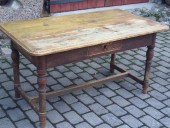 ca 1850 , 3 - DRAWER RUSTIC TABLE , PINE ca 1850 , 3 - DRAWER RUSTIC TABLE , PINE